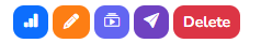 The five media options: Analytics, Edit, Variants, Publish and Delete