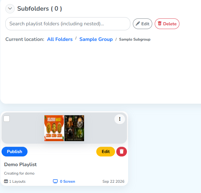 The Demo Playlist inside its folder path