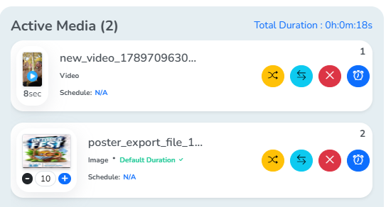 The file now in the second position