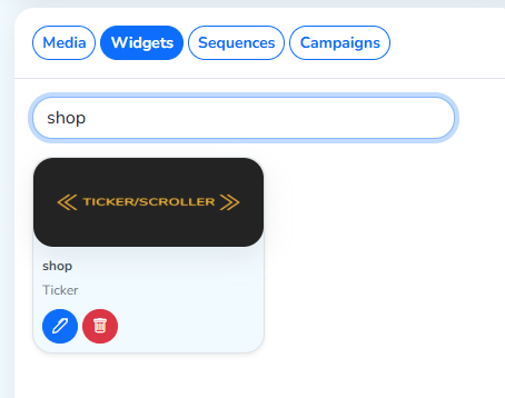 Searching for a widget by name