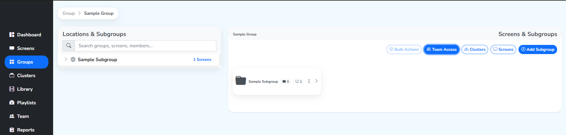A group's page, with the Team Access button highlighted